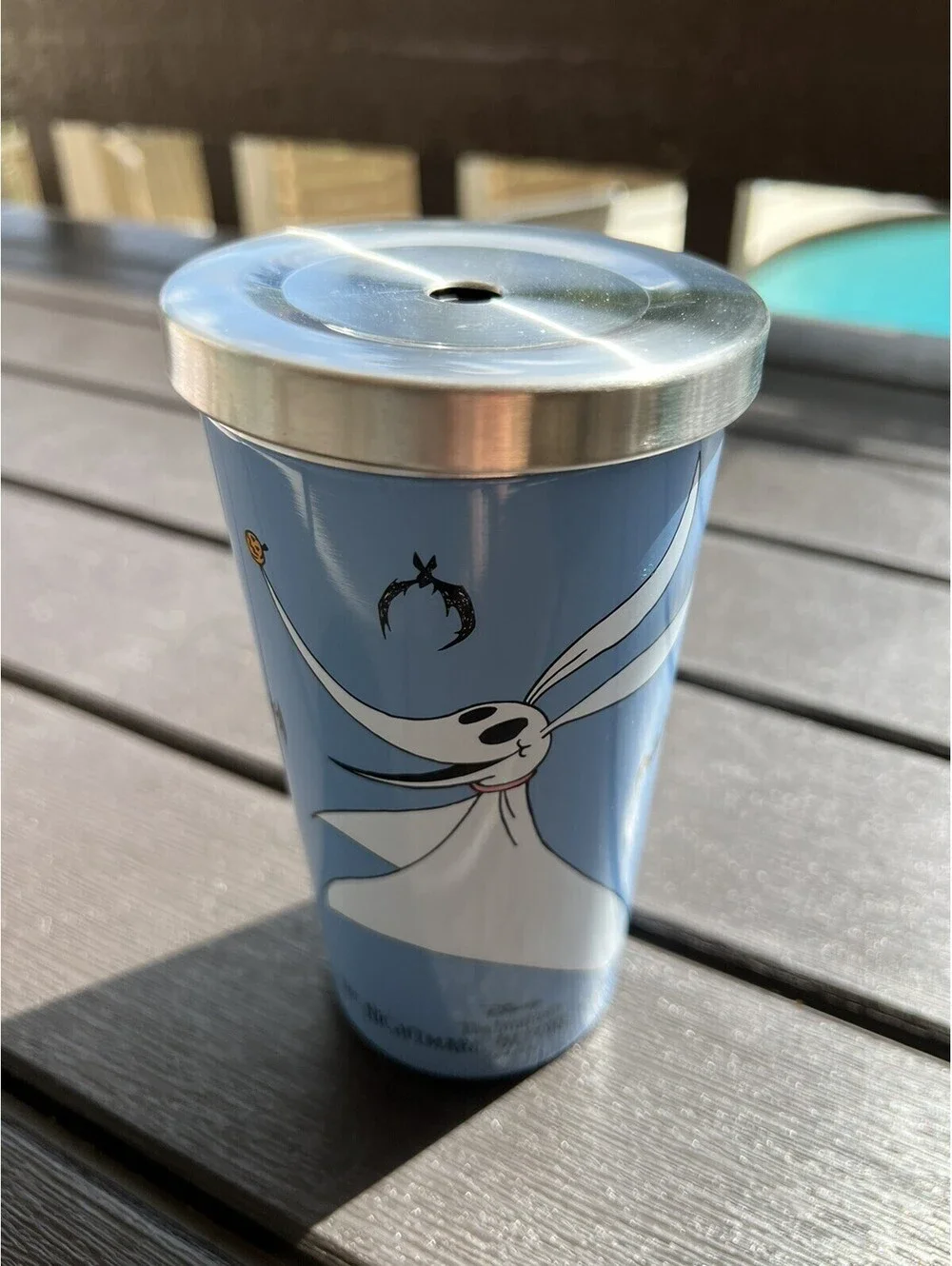 Tim Burton Nightmare Before Christmas Disney Travel Mug Cup Blue Zero 12oz